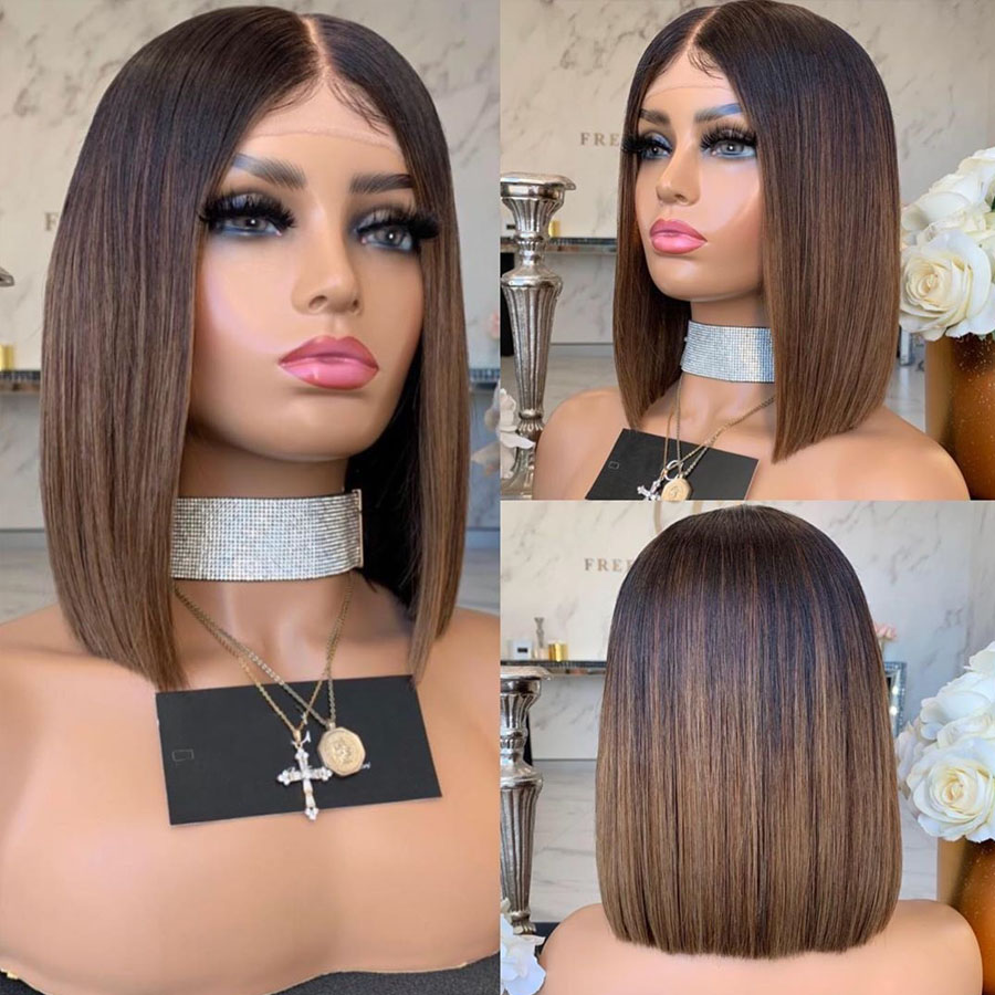 Ombre Short Bob Full Lace Human Hair Wigs with Baby Hair Brazilian 150Density Ombre Full Lace Wigs Pre Plucked Natural Hairline, As pic
Ombre Short Bob Full Lace Human Hair Wigs with Baby Hair Brazilian 150Density Ombre Full Lace Wigs Pre Plucked Natural Hairline, As pic