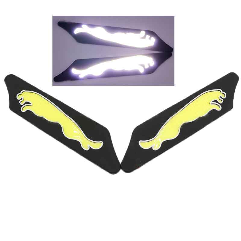 2 PCS Leopard Daytime Running Light De Voiture DRL Lumières Externes COB LED Lampe De Voiture Lumières De Voiture Conduite Lampe Flexible