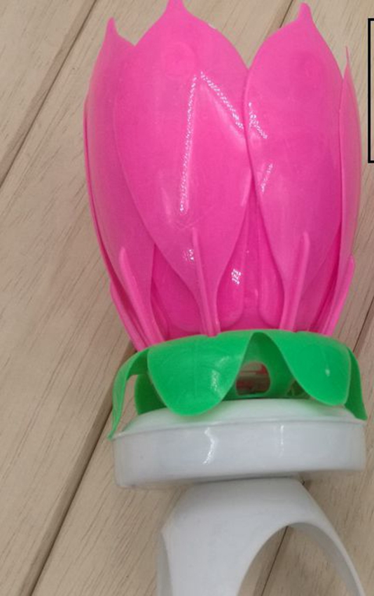 Musical Birthday Cake Candle Lotus Flower Floral Rotating candle Lotus Sparkling Flower Candles Cake Accessory Gift KKA79553151063