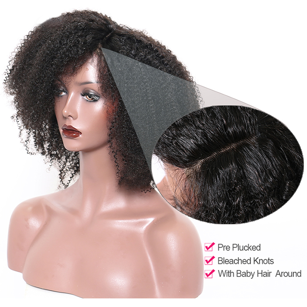 Afro Kinky Curly Human Hair Wig Short Bob 360 Lace Frontal Wig Brazilian Lace Frontal Wigs For Women 180% Long Black Remy