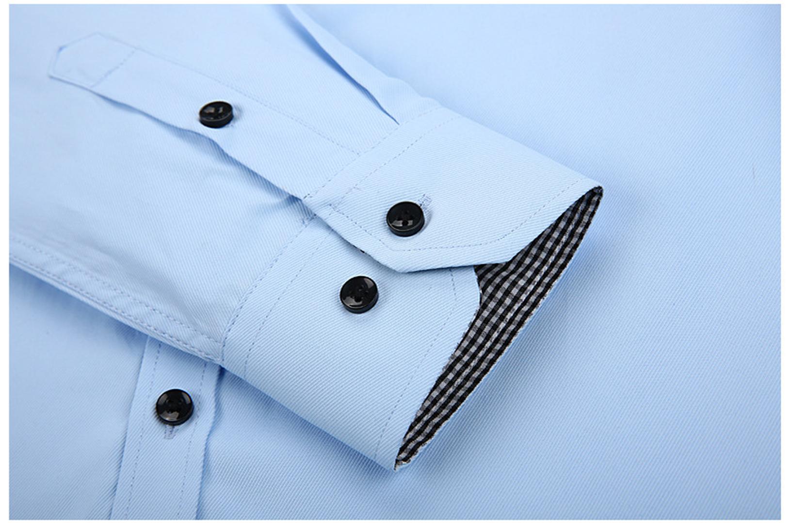 Quality Good Classical Dress Shirt Male Spring Autumn Long Sleeve Solid Twill Formal Business Men Social Button Slim Fit Shirts1