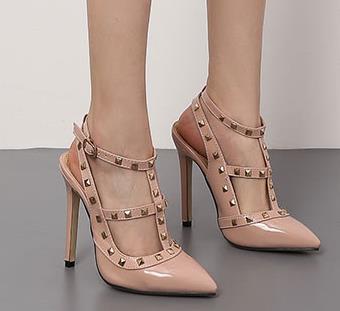 size 35 to 40 fashion women designer heels sexy pointed toe rivets shoes with buckle black nude pink, Beige
size 35 to 40 fashion women designer heels sexy pointed toe rivets shoes with buckle black nude pink, Beige