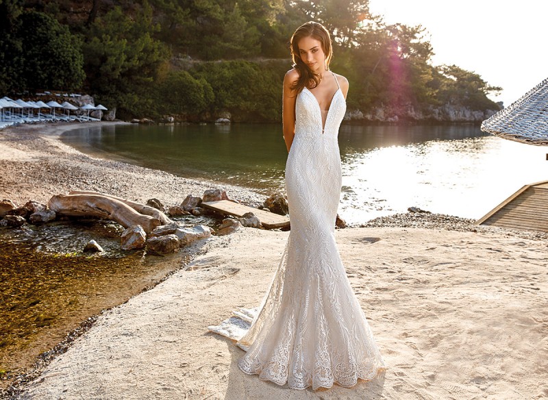 eddy k beach mermaid wedding dresses sexy spaghetti lace appliques sweep train bridal gowns beach boho robe de marie