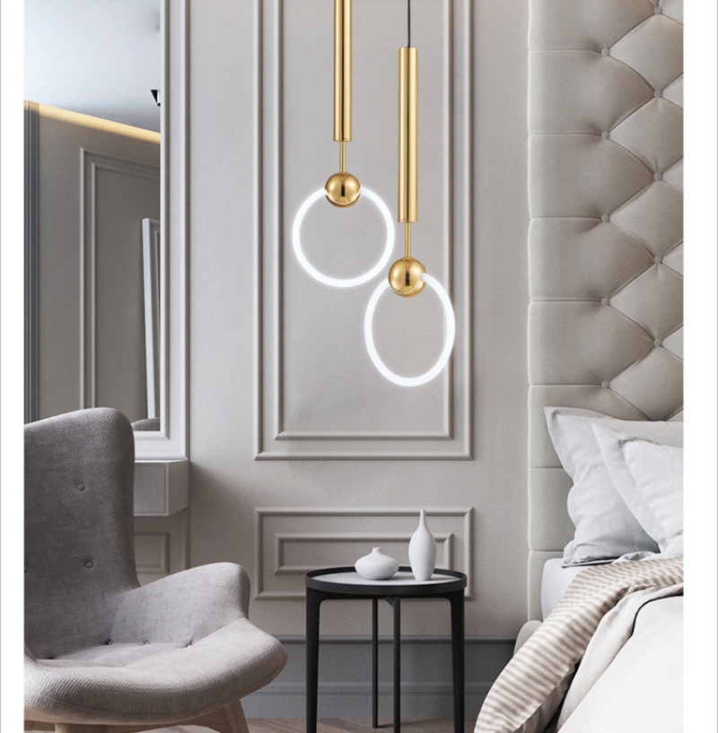 Modern LED Pendant Lamps Circle Ring Light for Living Room Suspension Home Lighting Fixture Decor Hanglamps