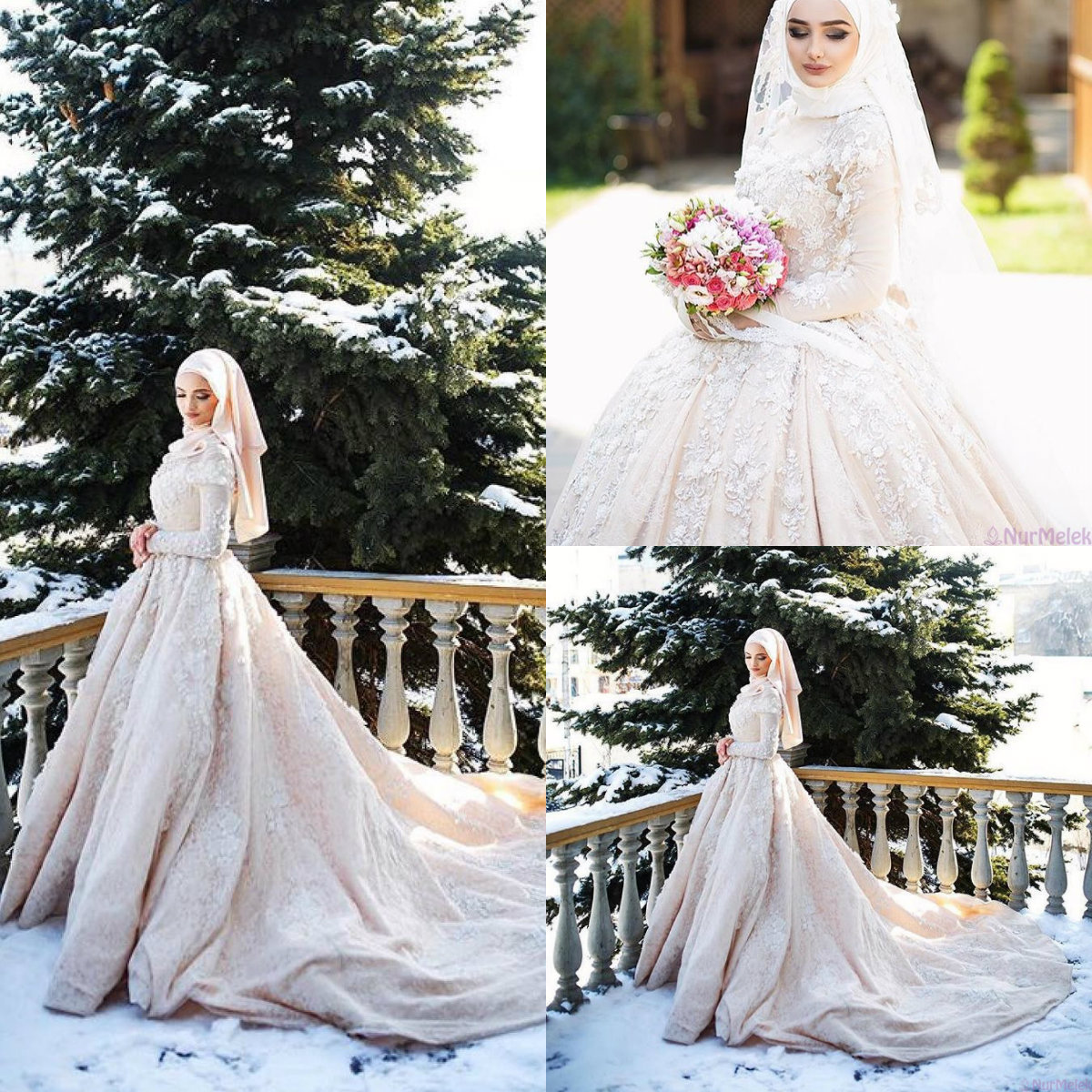 Muslim Wedding Dresses Vintage 2020 Lace Applique Jewel Neck Country Bridal Gowns Long Sleeve Modest Wedding Dress Robes De Soirée