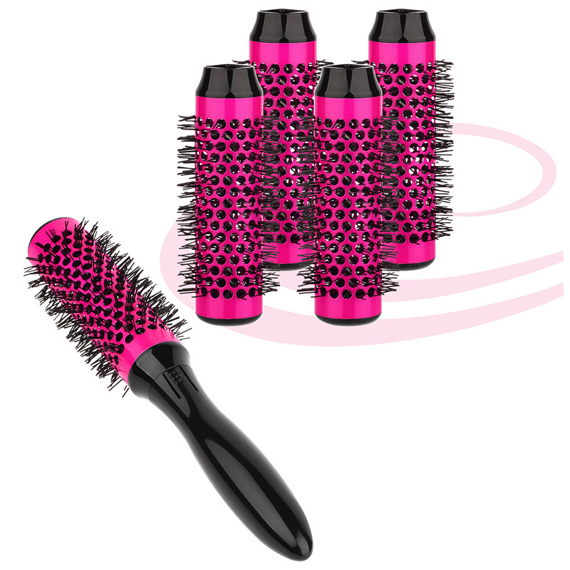 6pcs/set Professional Hair Dressing Brushes High Temperature Resistant Ceramic Iron Round Comb Beauty Hair Makeup Tool 34mm 1075