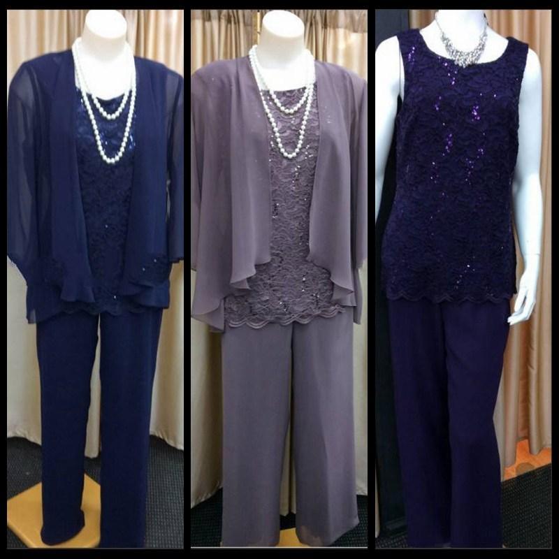 Lace Mother Of the Bride Pant Suits Chiffon With A Jacket For Weddings Elegant Plus Size Custom Made Pant Suits