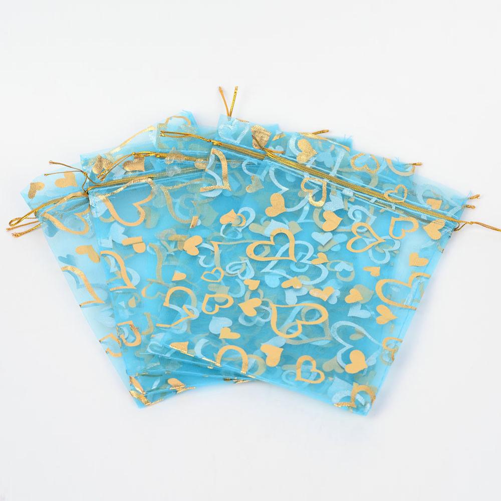 100pcs/bag 13x18cm Organza Bag With Bronzing Heart For Wedding Favors Jewelry Coin Pouch Party Candy Bags
100pcs/bag 13x18cm Organza Bag With Bronzing Heart For Wedding Favors Jewelry Coin Pouch Party Candy Bags