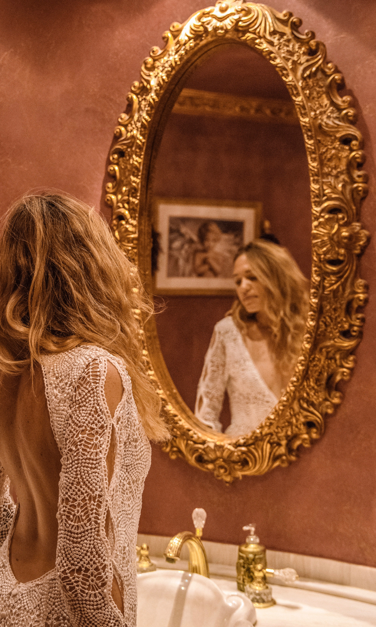 bohemia mermaid wedding dresses v neck long sleeve full lace boho open backless bridal gowns beach sweep train wedding dress