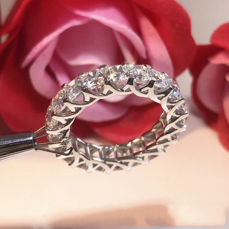 Choucong Princess Ring for Women Luxury Jewelry 925 Sterling Silver Stack White Topaz CZ Diamond Wedding Women Band Ring for Lovers' Gift