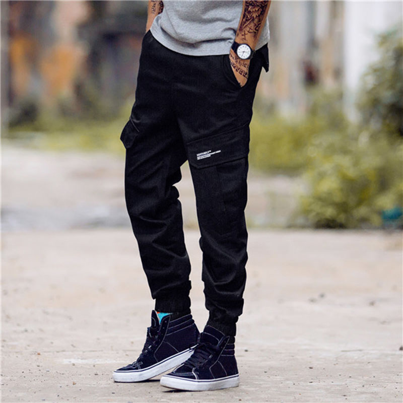 Jogger Pants For Men - Cotton Blend, Zipper Fly, Casual Sporty, Black & Camouflage