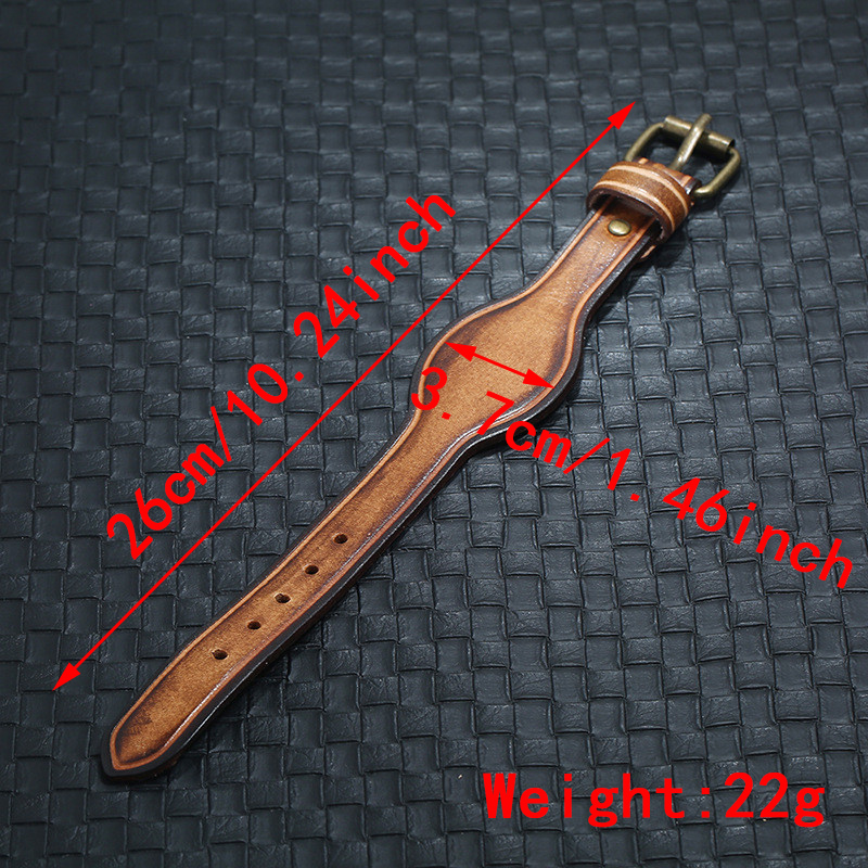 New Fashion Antique Brown Mens Real Leather Bangle Bracelets Pulseira Masculina Bracelet Bangles Pin Buckle Jewelry for Men Guys Wholesale Bijoux