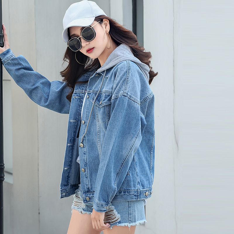 High Quality Detachable Hat Denim Basic Jackets Women Casual Streetwear Jacket Coat Autumn Vintage Outerwear Jean Jackets Female, Blue
High Quality Detachable Hat Denim Basic Jackets Women Casual Streetwear Jacket Coat Autumn Vintage Outerwear Jean Jackets Female, Blue