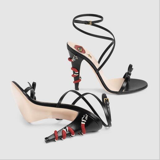 New European and American snake-shaped twisted heel and bow ribbon temperament slim high-heeled lady sandals, Gold
New European and American snake-shaped twisted heel and bow ribbon temperament slim high-heeled lady sandals, Gold