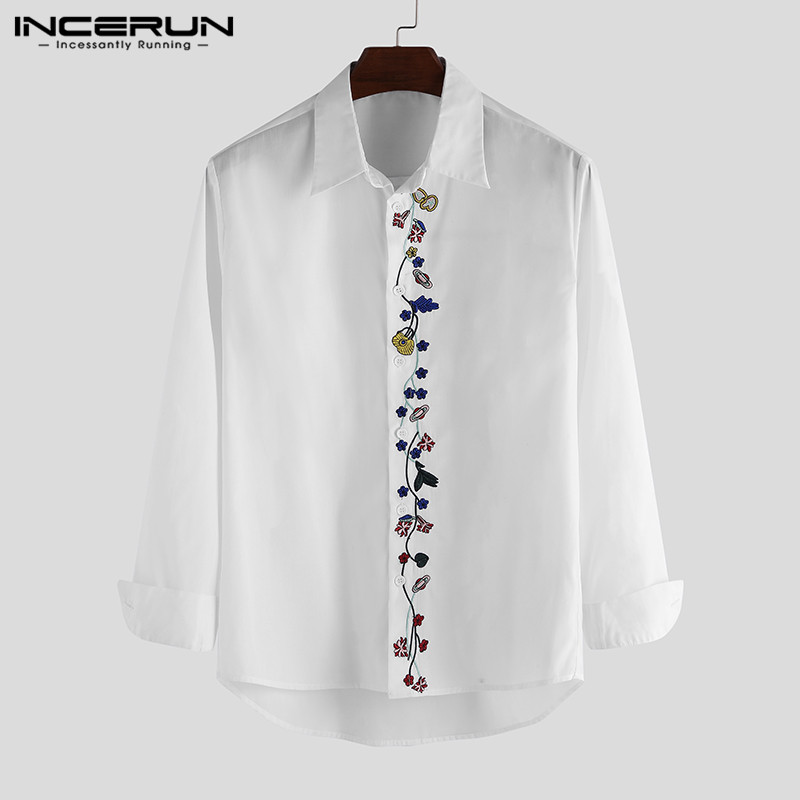 Social Men Shirts Floral Embroidered Lapel 2020 Long Sleeve Tops Camisas Hombre Elegant Business Dress Shirt Brand INCERUN -5XL, Black shirt
Social Men Shirts Floral Embroidered Lapel 2020 Long Sleeve Tops Camisas Hombre Elegant Business Dress Shirt Brand INCERUN -5XL, Black shirt