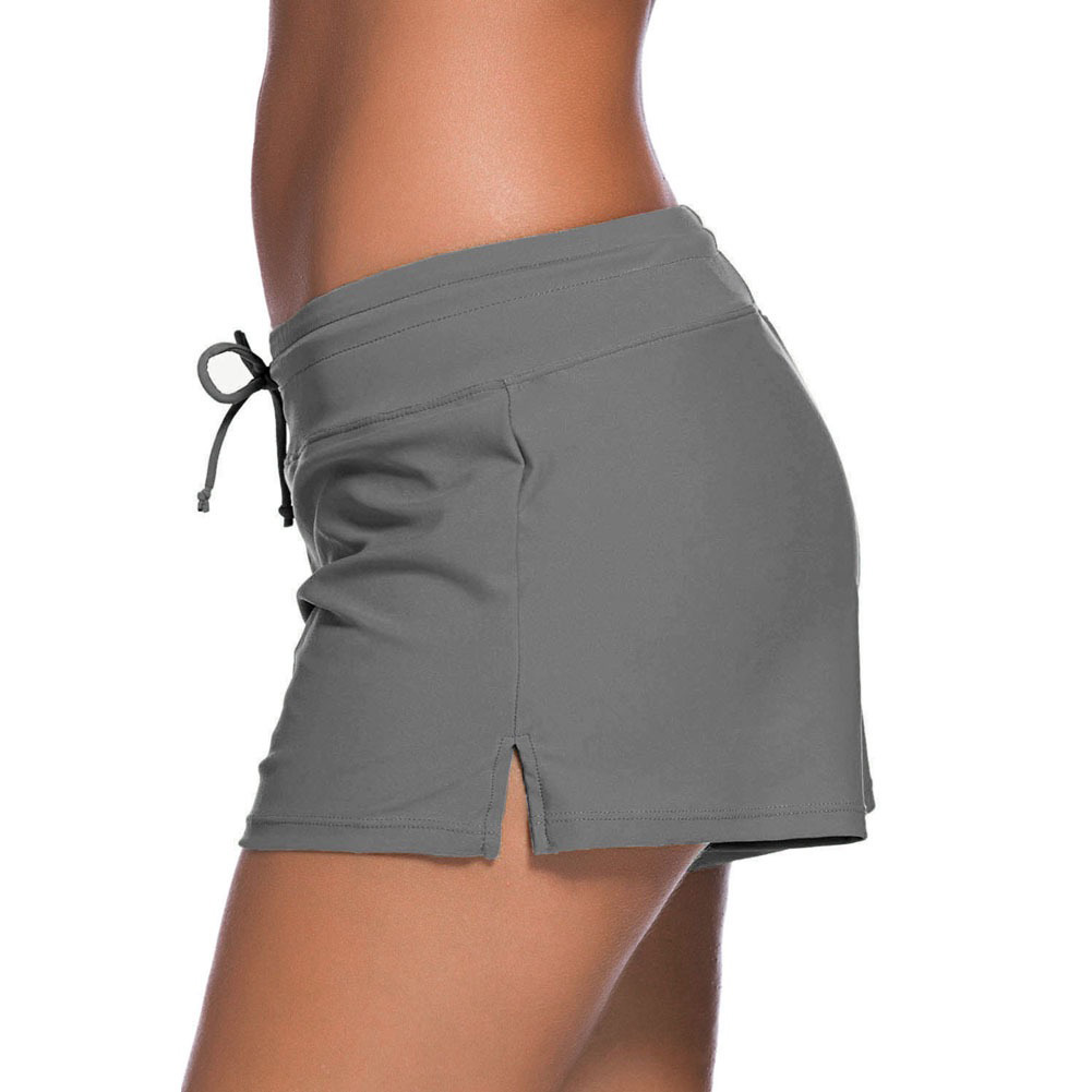 Women Swimwear Shorts Side Split Waistband Swim Shorts Waistband Swimsuit Bottom Shorts Swimming Casual Short Plus Size