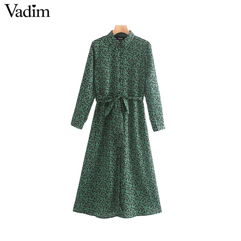 Vadim women retro print midi dress sashes long sleeve turn down collar female casual vintage mid calf dresses vestidos QC696, As picture
Vadim women retro print midi dress sashes long sleeve turn down collar female casual vintage mid calf dresses vestidos QC696, As picture