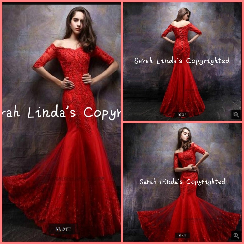 New design 2019 Mermaid Red Lace appliques evening dress off the shoulder half sleeve evening gowns beaded corset prom party evening dress, White
New design 2019 Mermaid Red Lace appliques evening dress off the shoulder half sleeve evening gowns beaded corset prom party evening dress, White