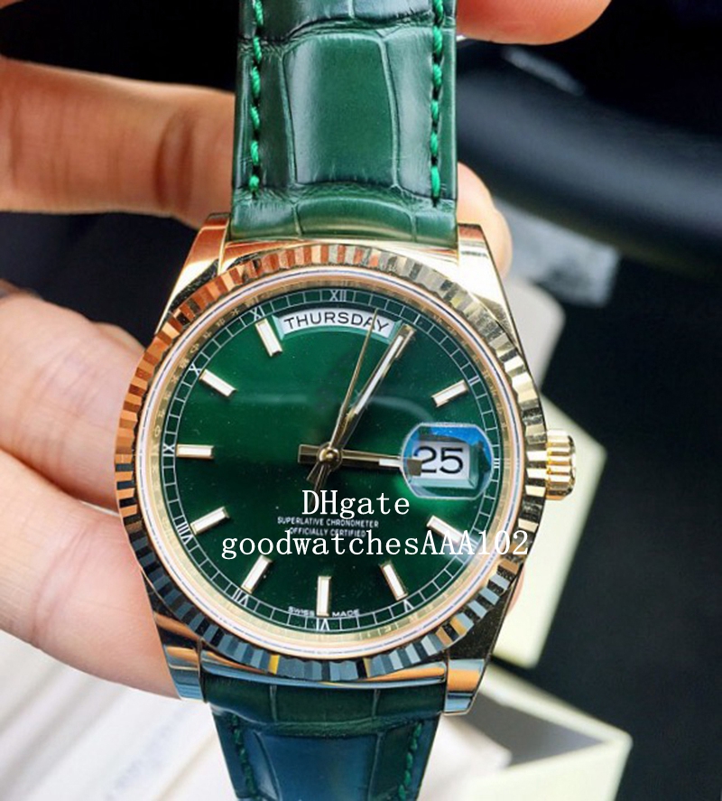 Classic Series Wristwatches 36mm 118238 Green Dial Bezel Asia ETA 2813 Movement Automatic Leather Strap Bands Mens Watch Watches
Classic Series Wristwatches 36mm 118238 Green Dial Bezel Asia ETA 2813 Movement Automatic Leather Strap Bands Mens Watch Watches