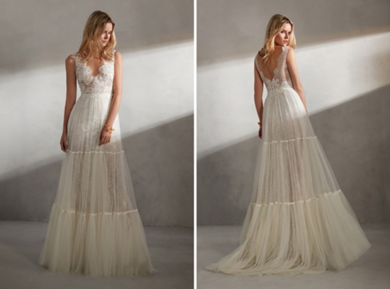 vintage wedding dresses v neck lace appliqued bohemian beach bridal gowns boho a line tulle long wedding dress plus size