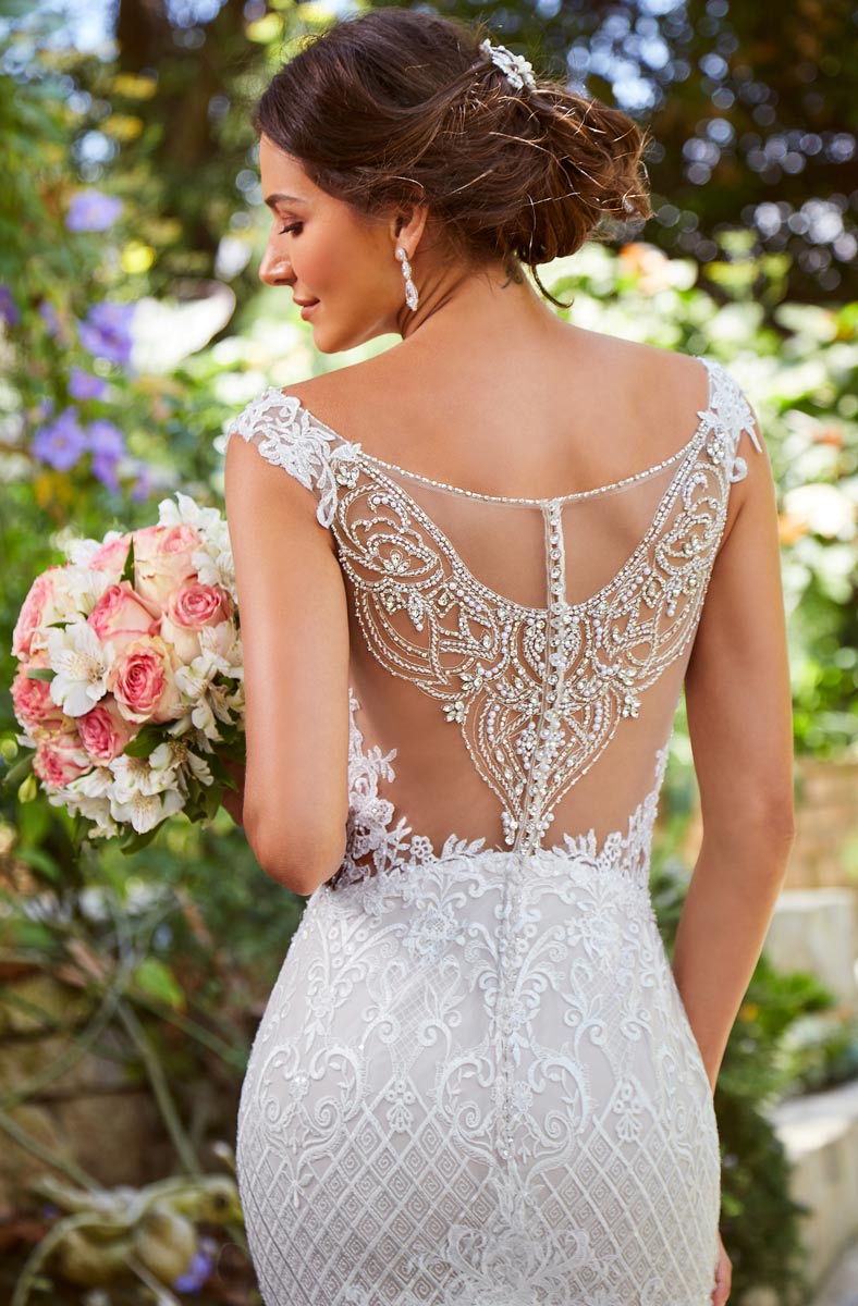 Sale Mermaid Hot Beaded Lace Wedding Dresses V Neck Appliqued Bridal Gowns Sweep Train Trumpet Custom Made Robe De Marie