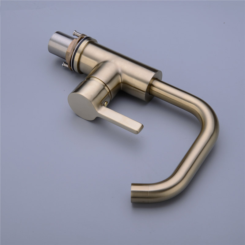 Brass Basin Sink Mixer Tap Deck Mounted Single Handle Swivel Brushed Gold or Matte Black Bathroom Sink Mixing Faucet