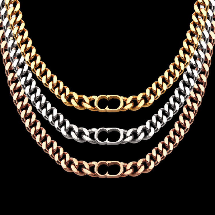 Top Quality Luxury Designer Thick Necklaces Jewelry Titanium Steel 18K Gold Plated 3 Colors D Necklace Pendant For men Gift, Silver
Top Quality Luxury Designer Thick Necklaces Jewelry Titanium Steel 18K Gold Plated 3 Colors D Necklace Pendant For men Gift, Silver