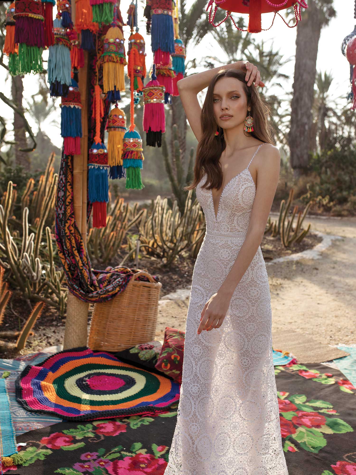 asaf dadush lace wedding dresses beading spaghetti straps bohemian bridal wedding gowns backless floor length robes de marie