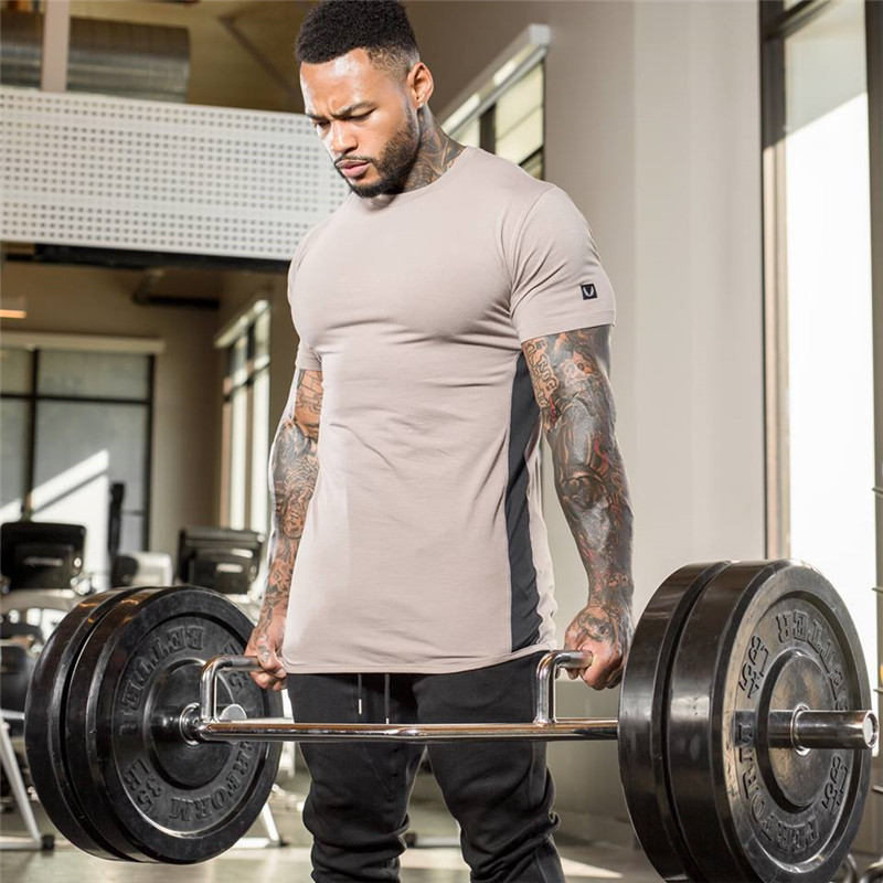 2019 Summer Bodybuilding Cotton Patchwork T shirt Fitness Men Gym Sport Running Training Fitness Short Sleeve Homme T-shirts, Dx-08 beige
2019 Summer Bodybuilding Cotton Patchwork T shirt Fitness Men Gym Sport Running Training Fitness Short Sleeve Homme T-shirts, Dx-08 beige