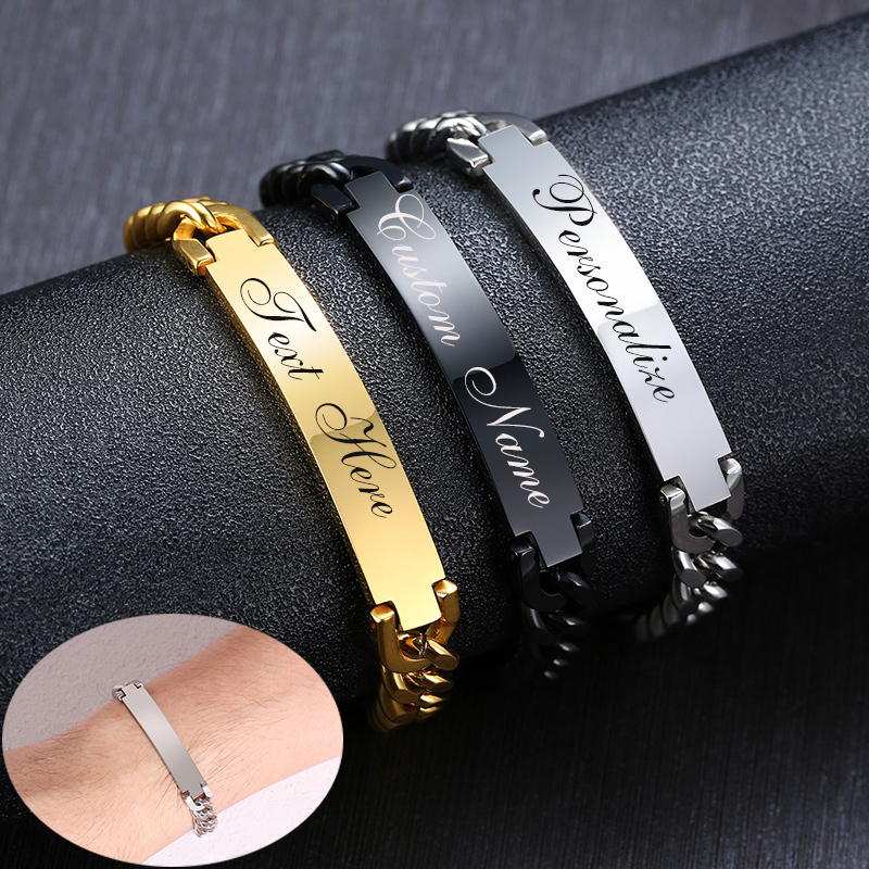 Basic Mens 9mm Stainless Steel ID Tag Bracelets Personalize Name Image Nice Gifts for Him Custom Jewelry
Basic Mens 9mm Stainless Steel ID Tag Bracelets Personalize Name Image Nice Gifts for Him Custom Jewelry