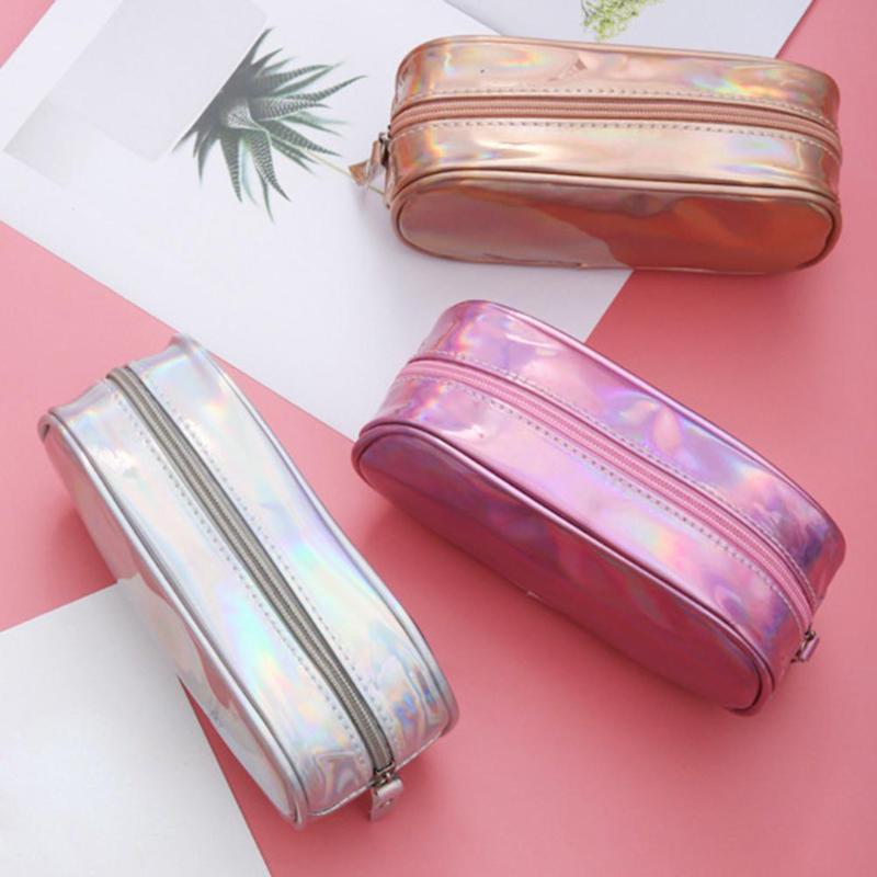 Women Holographic Pencil Case Laser Zipper Handhend Pensil Case Cosmetic Bag Makeup Pouch estojo escolar bolsinha de lapis 
Women Holographic Pencil Case Laser Zipper Handhend Pensil Case Cosmetic Bag Makeup Pouch estojo escolar bolsinha de lapis