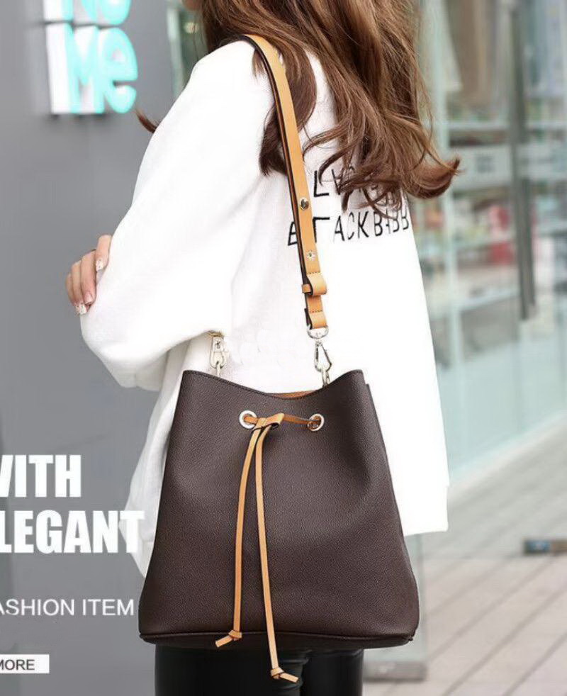 Hot Sale new luxury designer women shoulder bags leather old flower bucket bag famous Drawstring handbags Cross Body purse