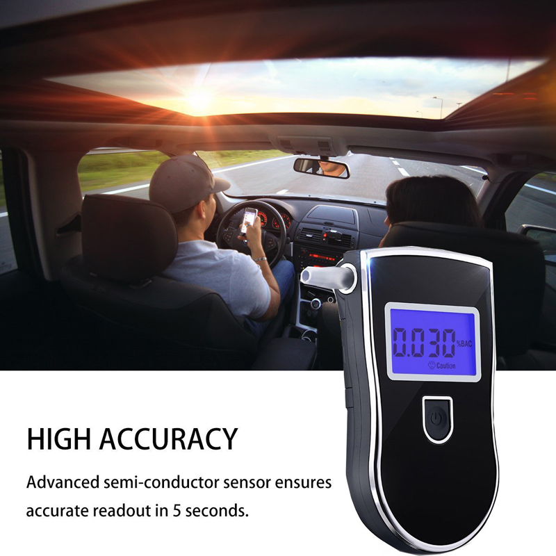 Portable Alcoholism Test Mini Digital Breath Alcohol Tester LCD Breathalyzer Analyzer Detector Practical Breathalyser With CE FDA FCC