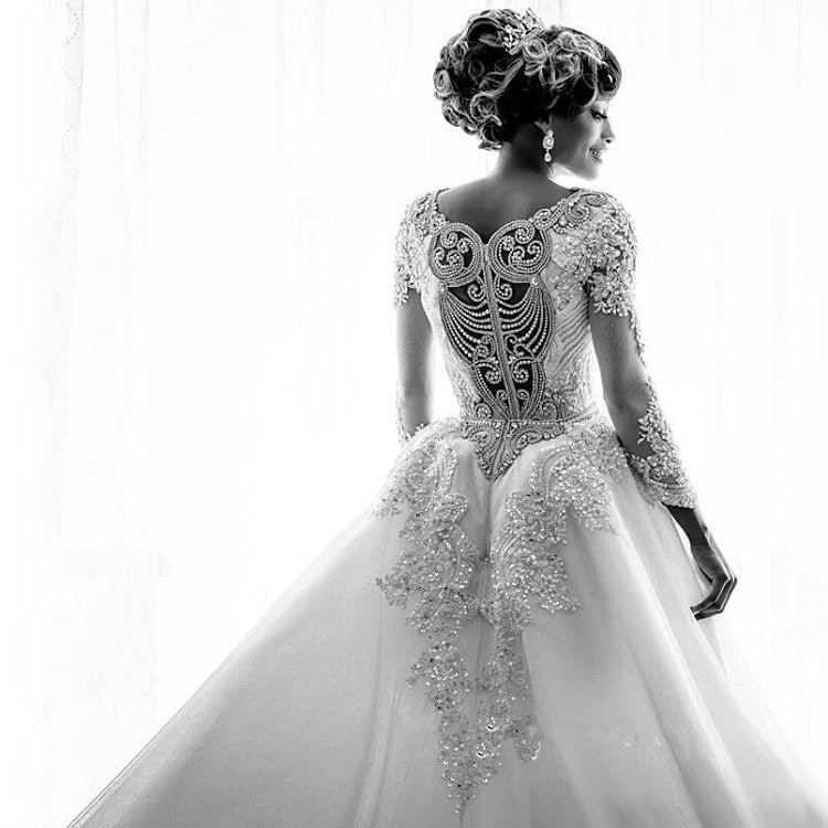 african mermaid wedding dresses with detachable train scoop neck lace applique beaded crystals long sleeve vintage bridal gowns