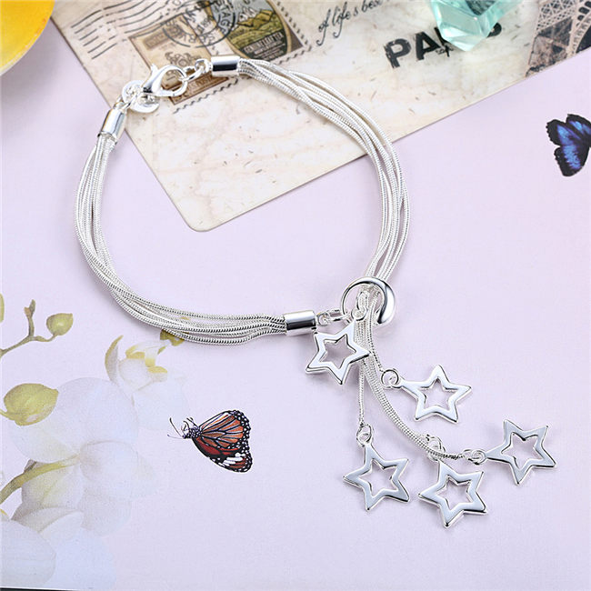 High grade 925 sterling silver Tai Chi hanging empty five-star three-piece jewelry set DFMSS138 Factory direct necklace bracelet earring