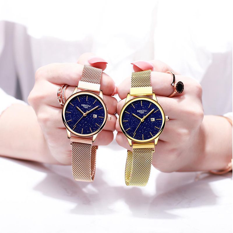 NIBOSI Women Watches Magnetic Starry Sky Female Clock Quartz Wristwatch Fashion Ladies Wrist Watch reloj mujer relogio feminino V191217