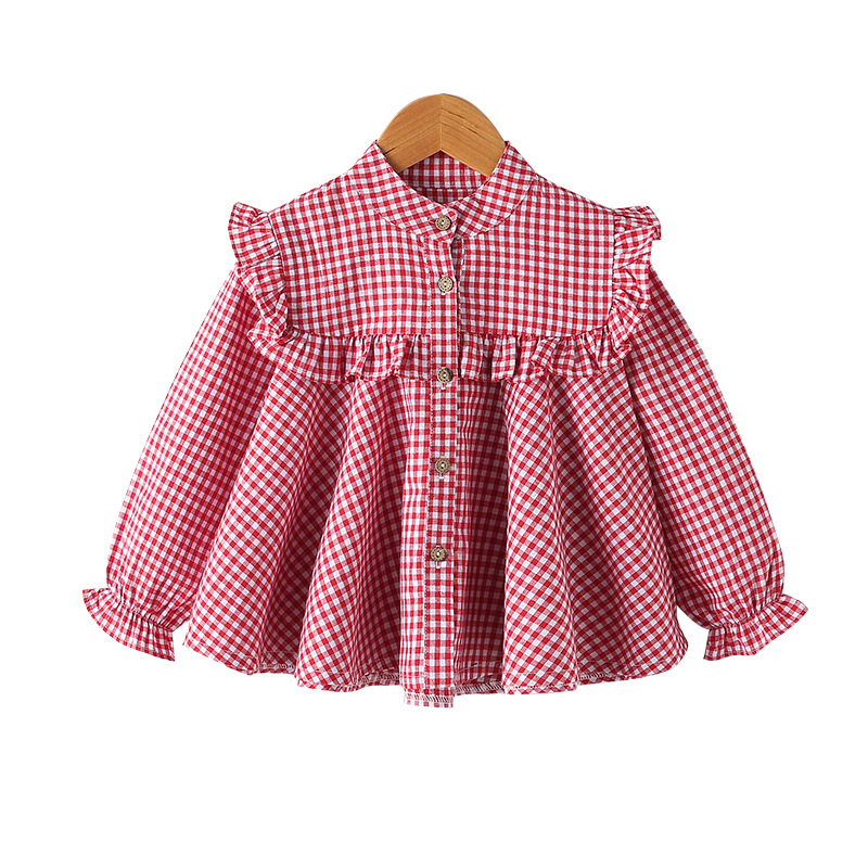 New Girls Shirts 2019 Spring Summer Fashion Pink Color Baby Girls Blouses Cute Long Sleeve Ruffle Tops Kids Clothes 8 To 12 Year