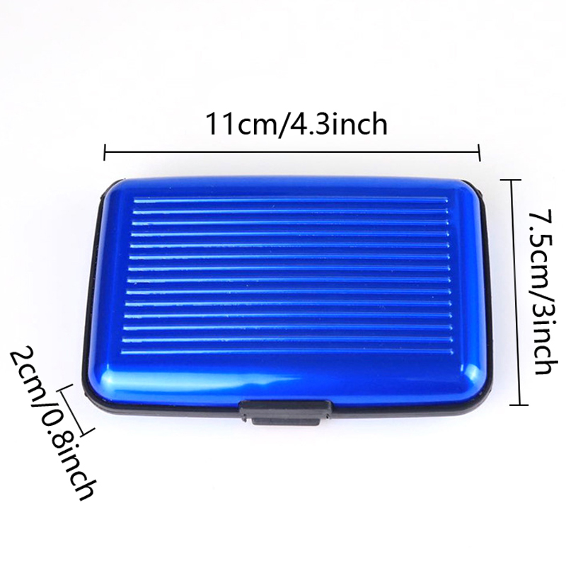 Aluminum Alloy Mini Briefcase Card Holders Color Anti-Magnetic Card Box Protable Cover Case Upscale Stripe Resistant Aluma Wallet BH2524 CY
