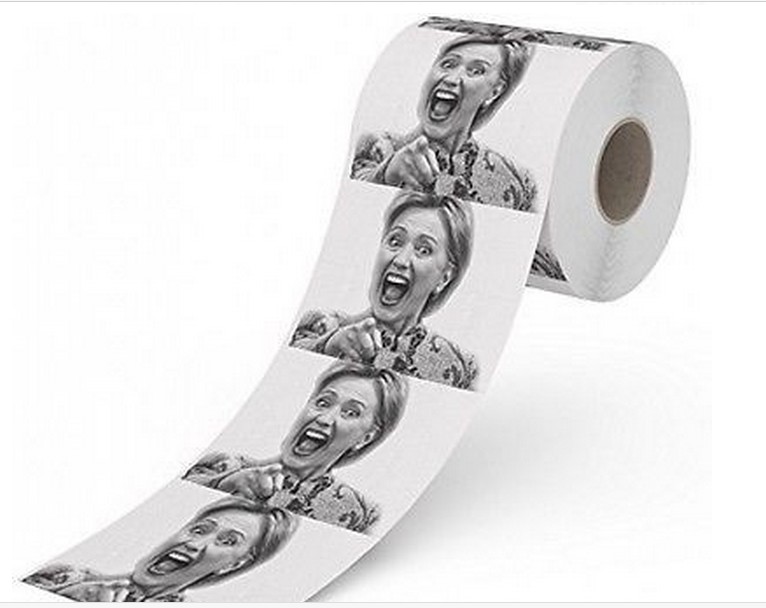 Wholesale- Hillary Clinton Toilet Paper Creative Hot Selling Tissue Funny Gag Joke Gift 10 pcs per set