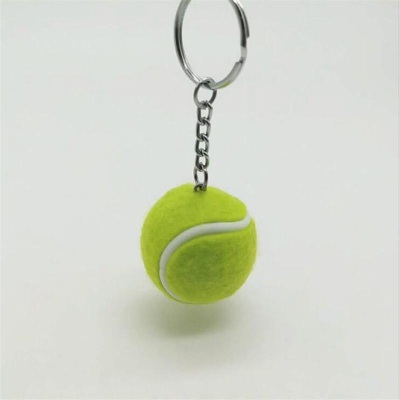 20pcs/Lot 3.5cm Tennis Creative Keychains For Bag Hanging Key Holder Metal Alloy Key Chains Key Ring Souvenir Gifts Wholesale