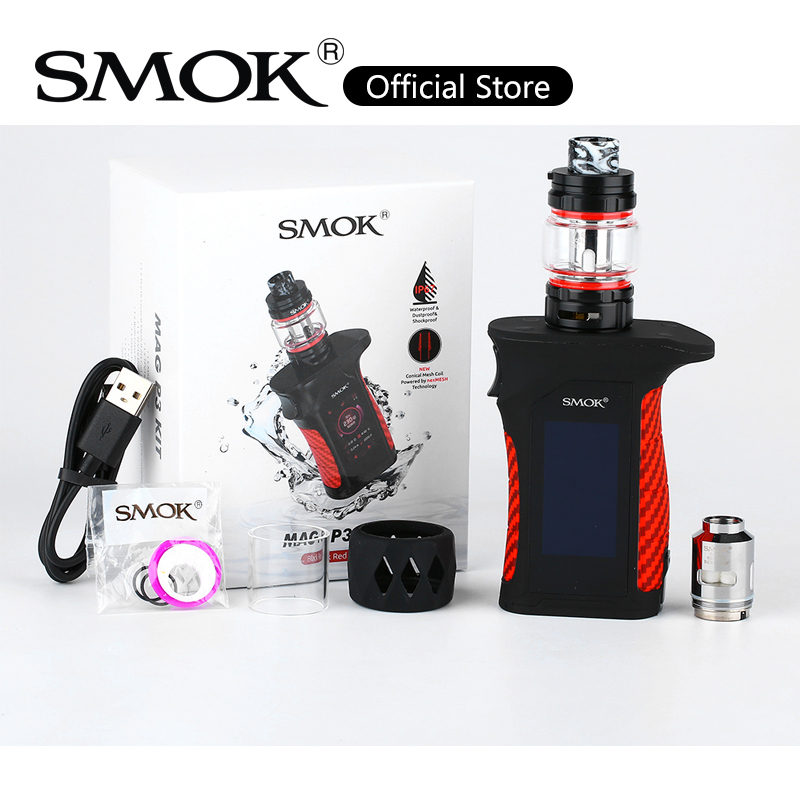 

SMOK Mag P3 Kit with 9ml TFV16 Tank 230W Mod IP67 Waterproof Dustproof Shockproof Design IQ-M Chipset Vapor Device 100% Original, Red black