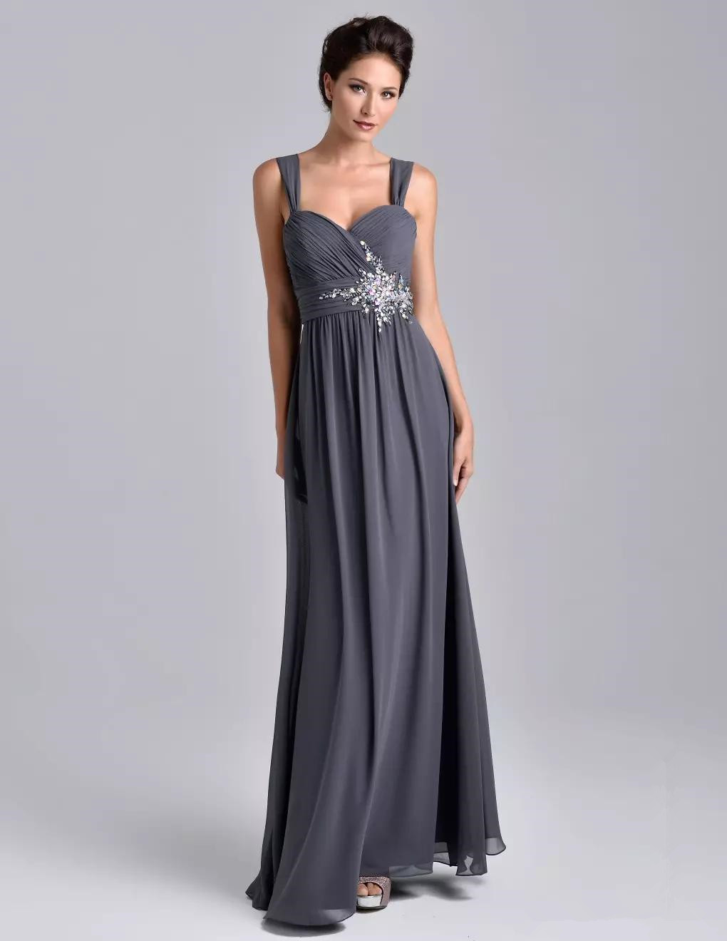 New Grey Mother of the Bride Dresses With Jacket Lace Appliqued Floor Length Wedding Guest Dresses Plus Size Chiffon Evening Gowns