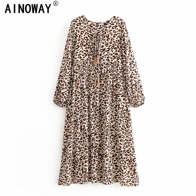 Vintage chic women long sleeve leopard print beach Bohemian midi dress Ladies lace-up rayon Boho happie dress vestidos, Black;gray
Vintage chic women long sleeve leopard print beach Bohemian midi dress Ladies lace-up rayon Boho happie dress vestidos, Black;gray