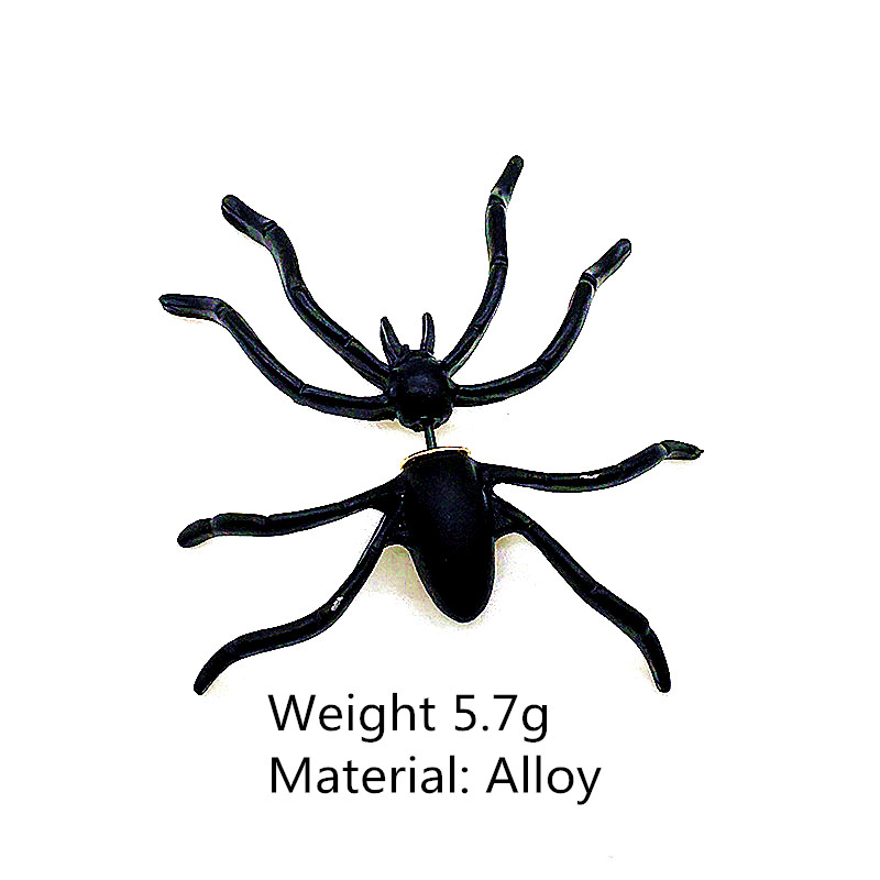 Hot fashion women's Halloween black spider charm earrings unisex holiday gift earrings