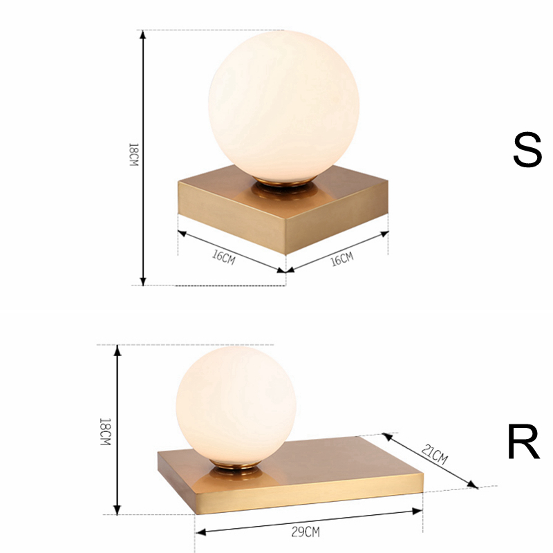 Desk lamp LED Table Lights E14 creative White glass lampshade simple light office personality decoration