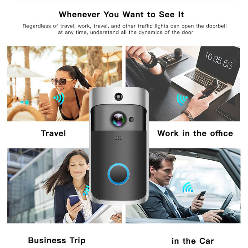 2020 New Smart IP Video Intercom Doorbell WIFI Video Phone Door Bell WI-FI Doorbell IR Alarm Wireless Home Security Smart V5 Door Camera