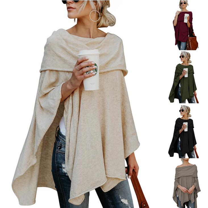 Spring Autumn Asymmetric Sweater Women Poncho Pullover Sweater Asymmetric Overlay Solid Clothing Ladies Casual Fall Tops, Blue;gray
Spring Autumn Asymmetric Sweater Women Poncho Pullover Sweater Asymmetric Overlay Solid Clothing Ladies Casual Fall Tops, Blue;gray