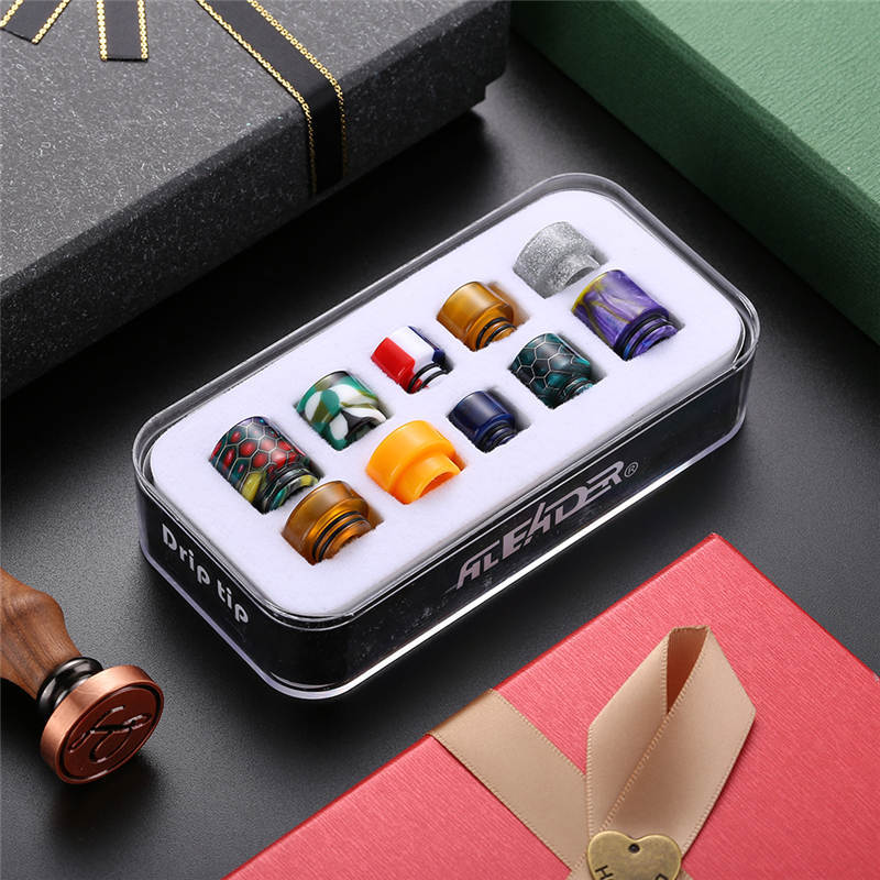 Aleader Thread Drip Tip Kit Epoxy Resin Wide Bore Mouthpiece 4pcs 510 6pcs 810 Thread driptip For Vape Tank Atomizers 10pcs each box
Aleader Thread Drip Tip Kit Epoxy Resin Wide Bore Mouthpiece 4pcs 510 6pcs 810 Thread driptip For Vape Tank Atomizers 10pcs each box