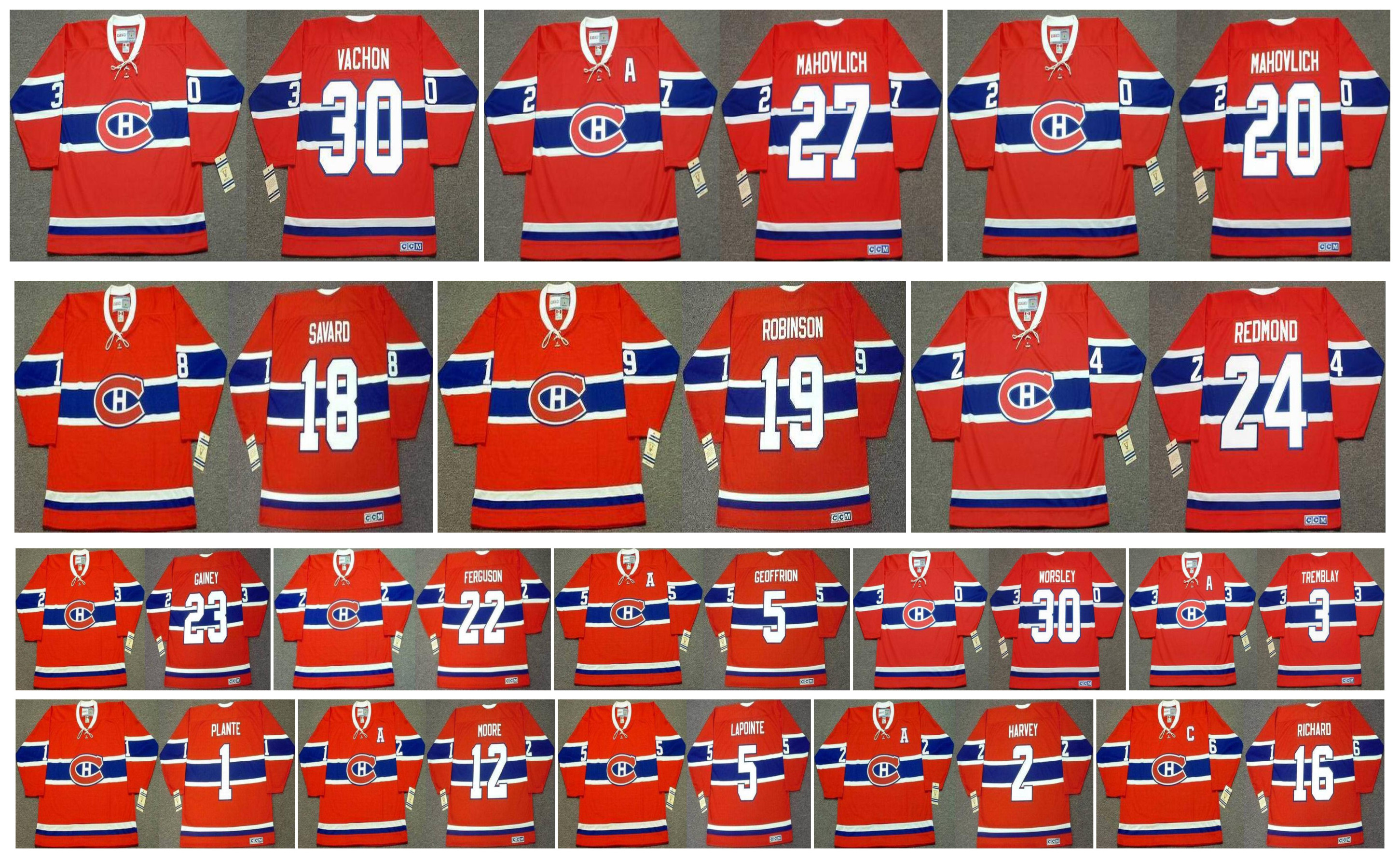 Vintage Montreal Canadiens Jersey 5 Guy Lapointe 1 Jacques Plante 12 Dominic Moore 2 Doug Harvey 16 Henri Richard Bob Gainey Custom Hockey, Black;red
Vintage Montreal Canadiens Jersey 5 Guy Lapointe 1 Jacques Plante 12 Dominic Moore 2 Doug Harvey 16 Henri Richard Bob Gainey Custom Hockey, Black;red