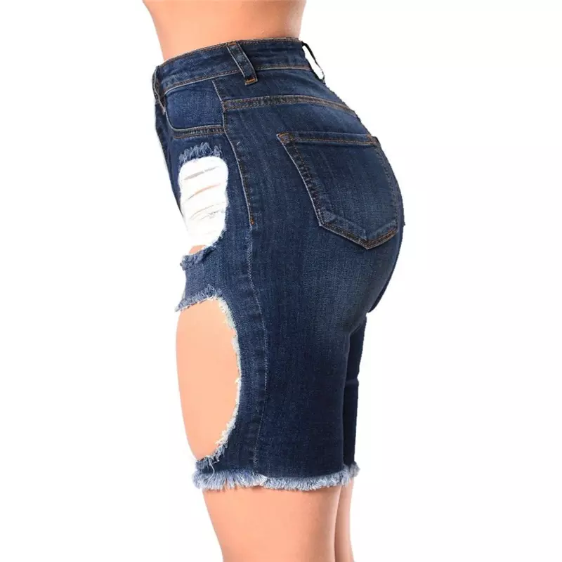 High Waist Denim Shorts Female Plus Size Summer Ripped Hole Women Short Jeans Casual Denim Shorts Femininos
